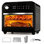 Combiné de four à friteuse 16QT, four à convection, préchauffage et cuisson rapides, convient à la pizza de 9 pouces, affichage numérique et contrôle précis de la température, acier inoxydable, facile à nettoyer.