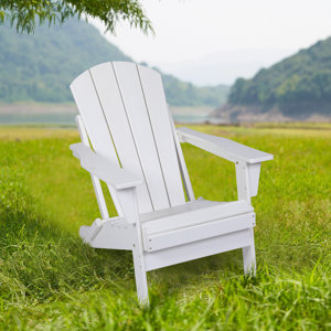 Ergonomic Folding Adirondack Chair - Stackable, Weather-Resistant HDPE with Armrests