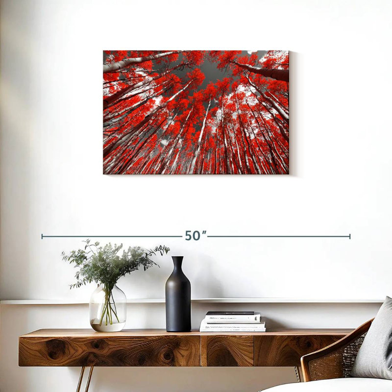 Harnek, arbres de la forêt rouge, H 20 po x l 30 po