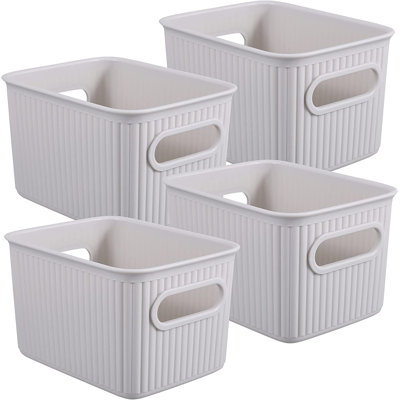 Ensemble de paniers en plastique nervuré