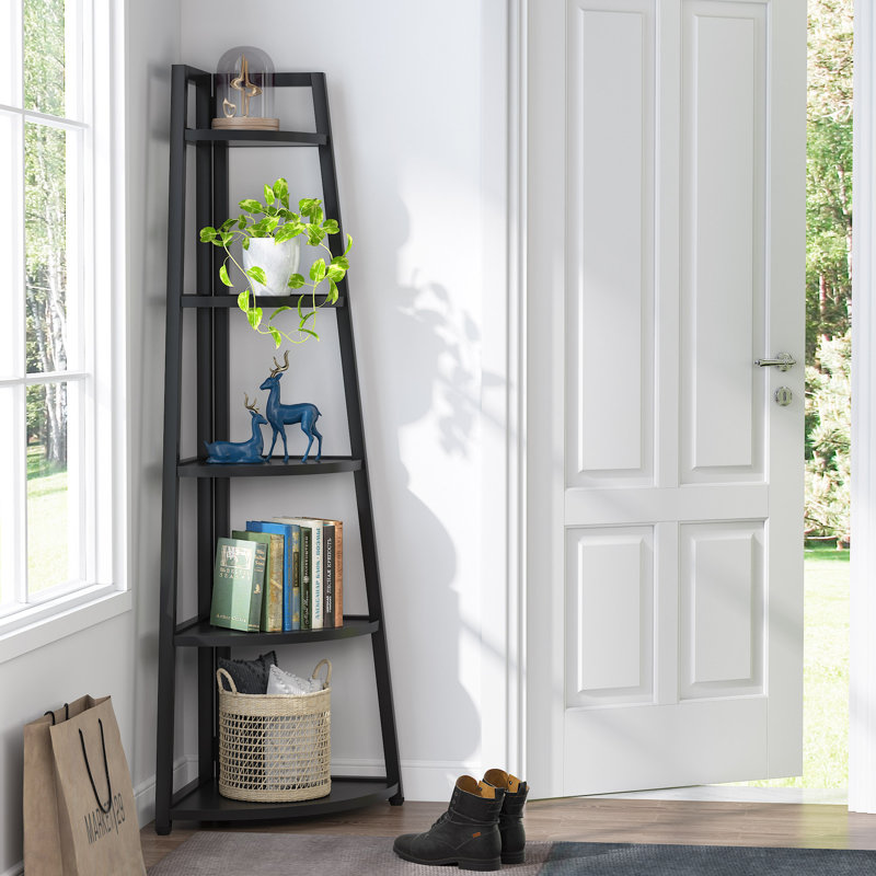 Bibliothèque de coin H 70,07 po x l 15 po, Noir