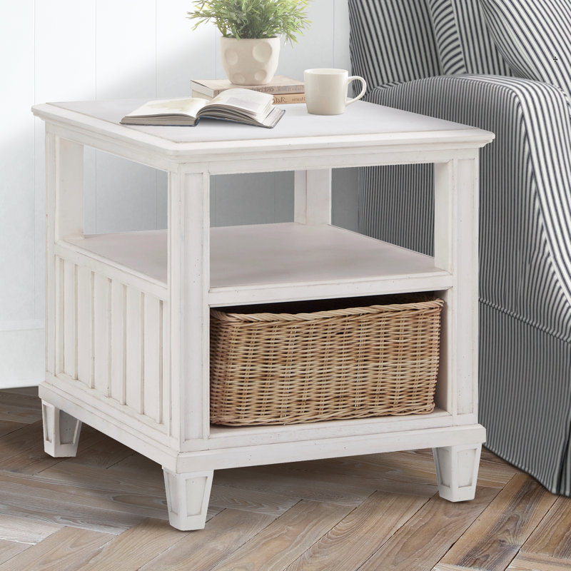 Belford End Table with Storage, Antique White