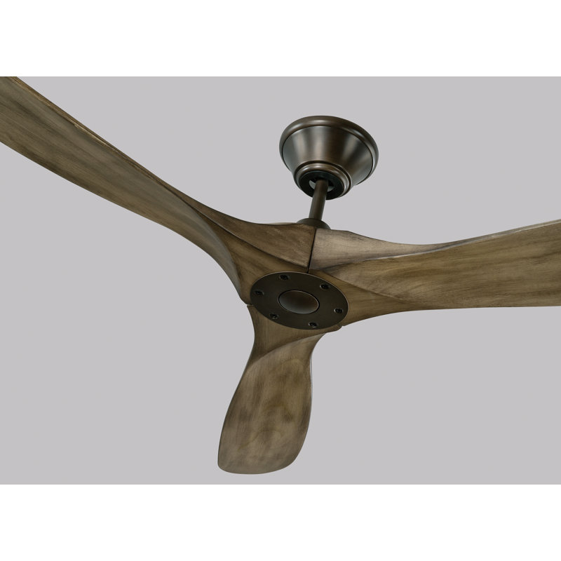 Maverick Downrod Ceiling Fan, Aged Pewter with Light Grey Weathered Oak Blades, 60 inches