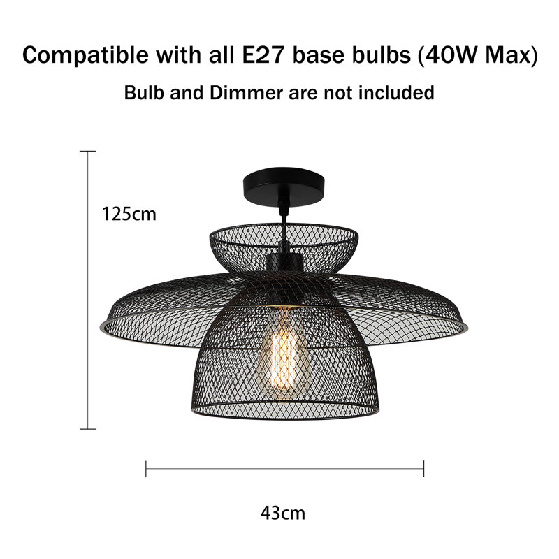 Rollegem 1-Light Unique Dome Pendant, Matte Black