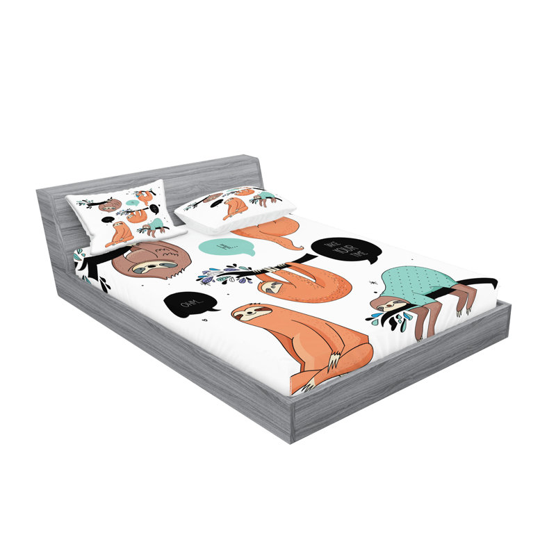 Multicolore drap-housse et coussin décoratif Ambesonne, Ensemble de draps pour grand lit + 5 pièces suppl
