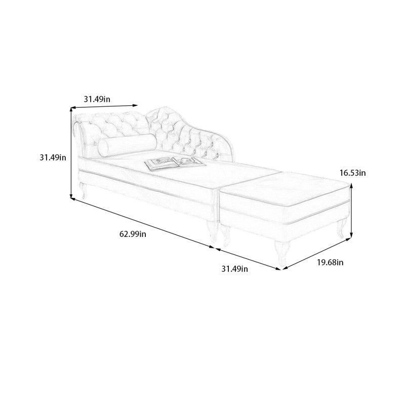 Éponge légère de luxe et fauteuil inclinable en bois massif, Bleu clair, Orienté à gauche (vu de face), Blanc