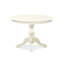 Ensemble de table de salle à manger 5 pièces comprenant une table de cuisine ronde avec piédestal et 4 chaises de salle à manger Parsons en tissu Shitake, lin blanc-106914398-123027328-123027331