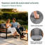 Ensemble de conversation de patio 4 pièces avec accoudoirs en bois d'acacia, ensemble de conversation à 5 places avec coussins et table basse-2052258117