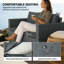 Canapé d'extérieur 2 places avec assise profonde, accoudoirs larges, gris foncé
