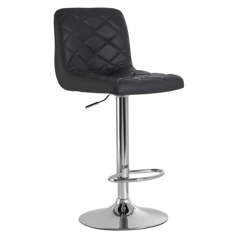 Peter Swivel Upholstered Adjustable Height Counter Stool with Metal Frame, Grey