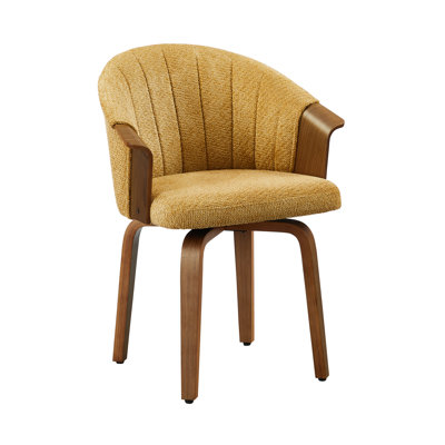 Boucle Fabric Swivel Armchair