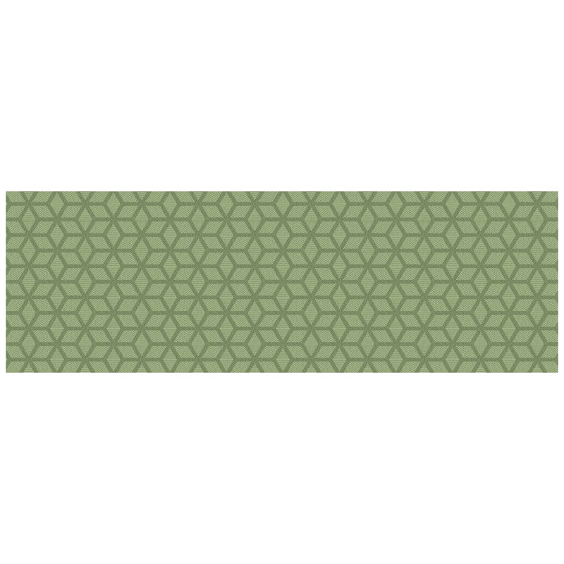 Un-Rug Cubics Rube Low Profile Kitchen Mat by Matterly, Rectangle 2' x 6', Green