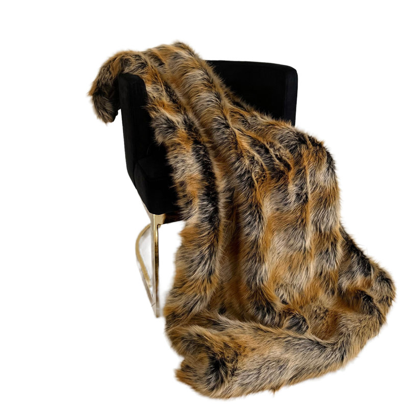 Couverture en fausse fourrure Chinchilla, L 80 po x L 110 po