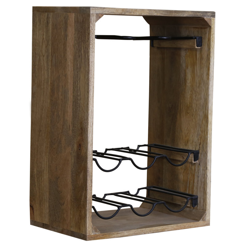 Tilbury 6 - Bottle Solid Wood Wine Bottle & Glass Rack