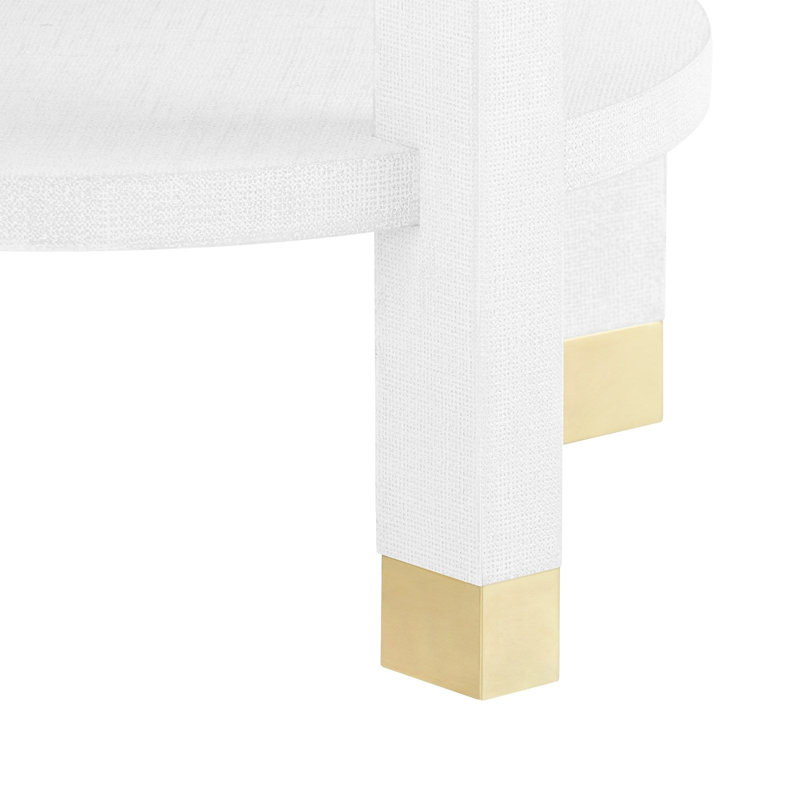 Claudette End Table, White, Natural