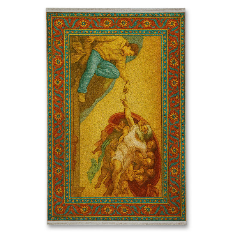 Tapis tissé orange Mosso, 4'7" x 6'7"