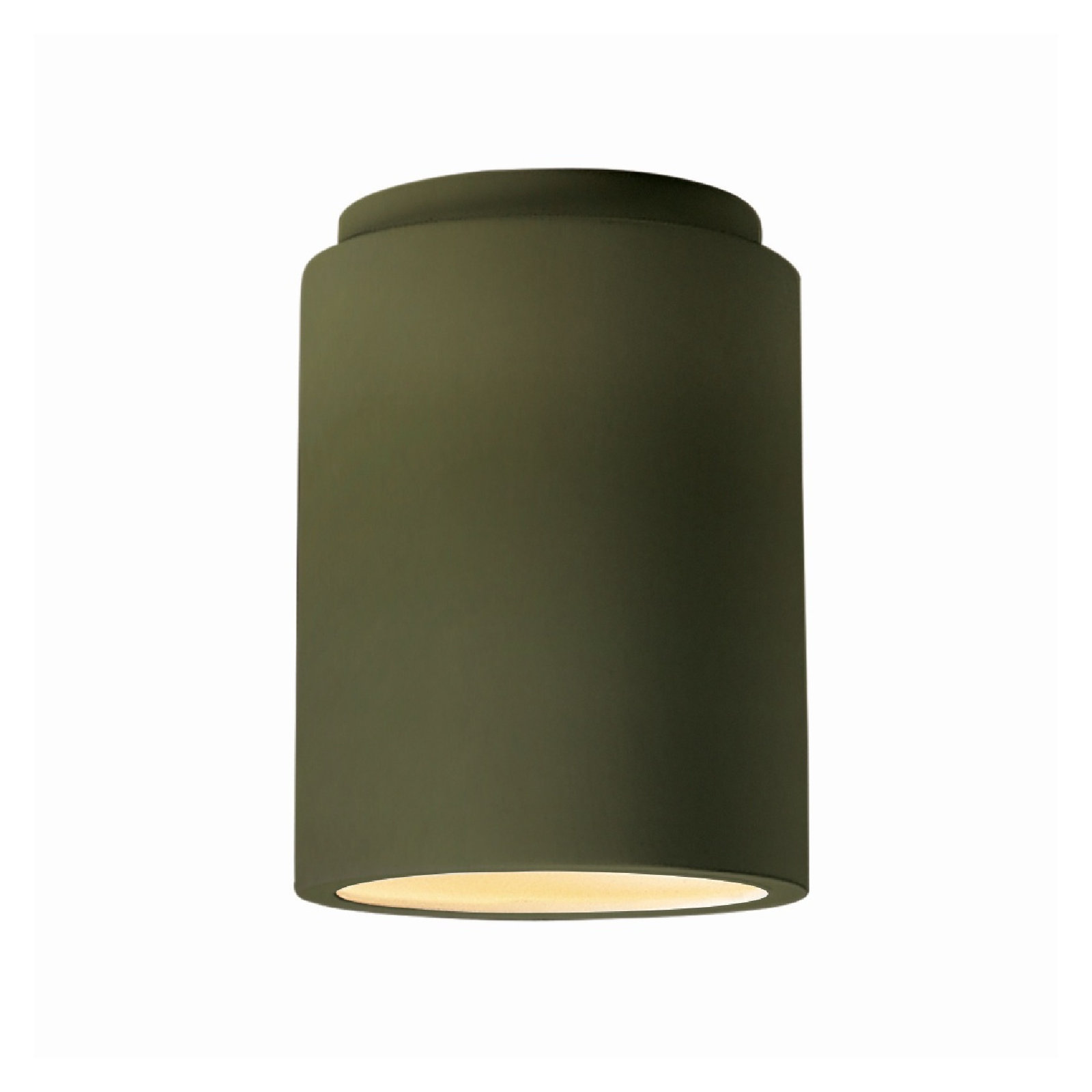 Sumatra Single Light Ceramic Flush Mount, Matte Green, LED (Integrated)