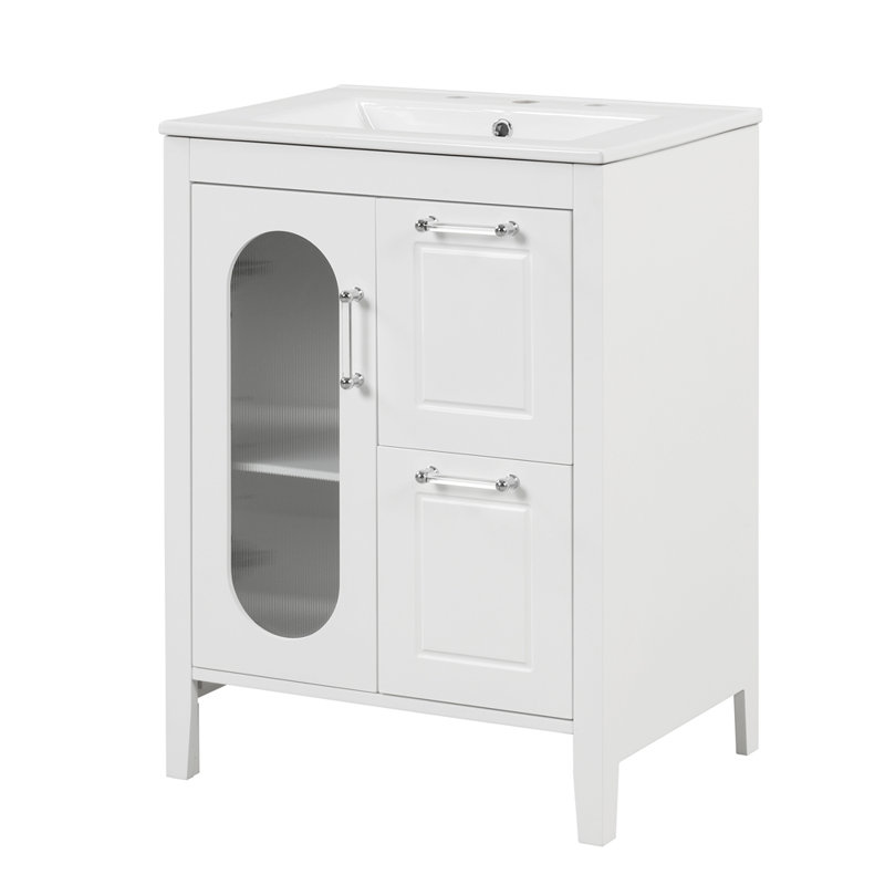 Meuble-lavabo 24 po avec lavabo, Blanc