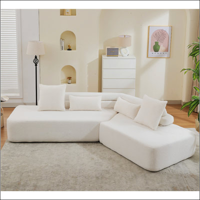 Modern 4-Seater Sectional Couch with four pillows