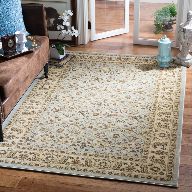 Tapis gris / ivoire Lavelle, Rectangle 5 pi 1 po x 7 pi 7 po