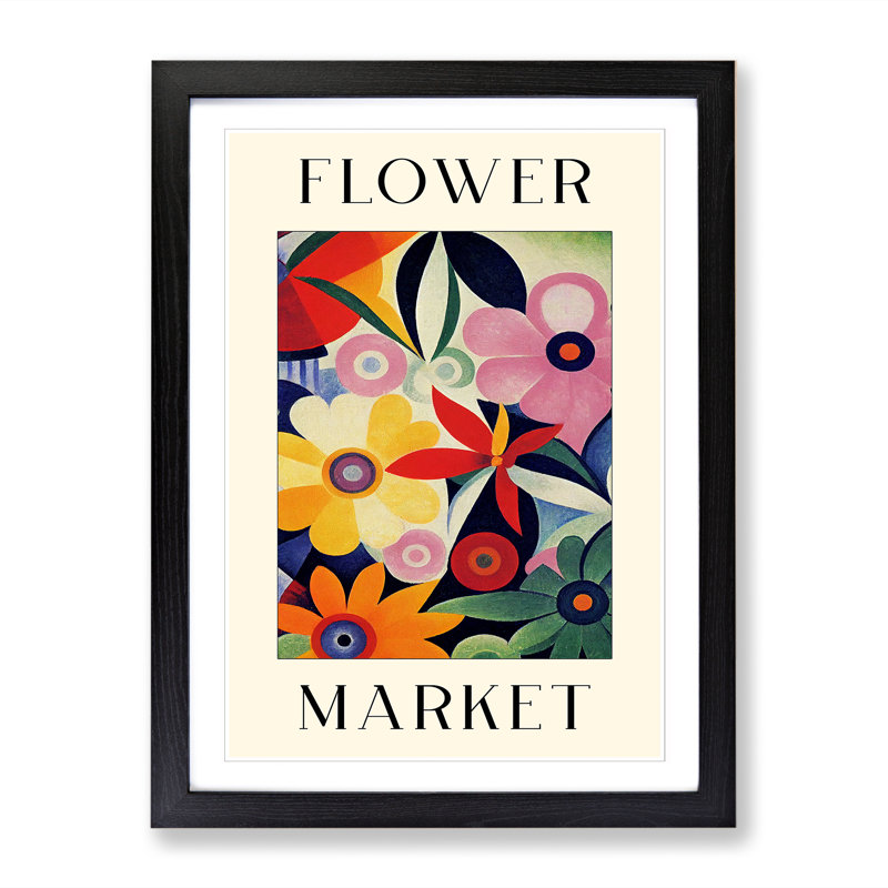 The Retro Flower Market Exhibition No.3 1 Piece Single Picture Frame Wall Art, 46cm H x 34cm W x 2cm D