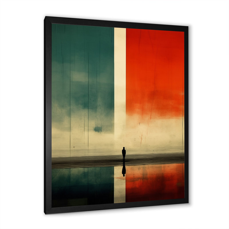 Perdus dans la simplicité I sur toile, Cadre simple noir, H 32 po x l 24 po x P 1 po