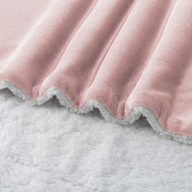 Joyan Extra Soft Sherpa Fleece Dual Sided Blanket, Double, Pink