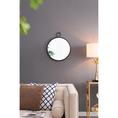 Le miroir à cadre noir 24 po x 27 po - pièce décorative contemporaine pour le salon, la chambre à coucher, le vestibule, le vestibule, améliore la luminosité de la pièce avec un élément de conception minimaliste au mur naturel réfléchissant qui illumine la réflexion