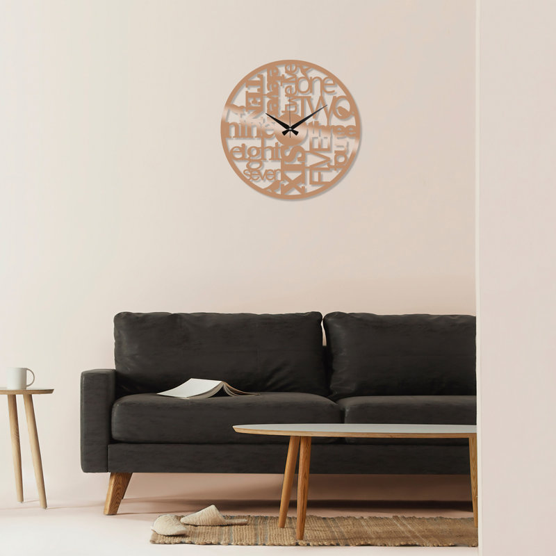 Horloge murale 19 po Lowther, Cuivre / noir