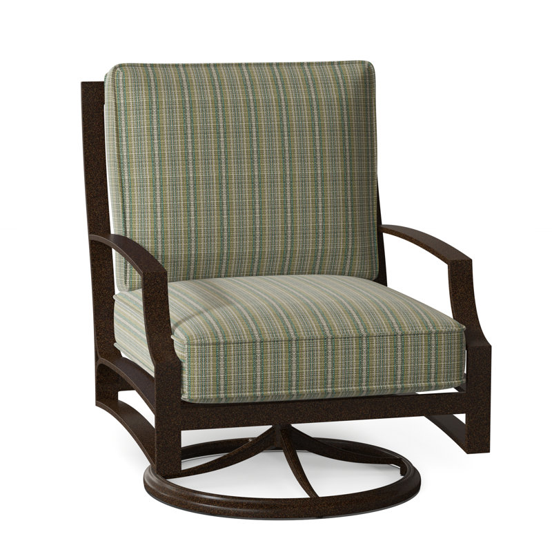 Seal Cove Outdoor Swivel Lounge Chair, Canvas Bird's Eye Sunbrella® Canvas, Chestnut Brown