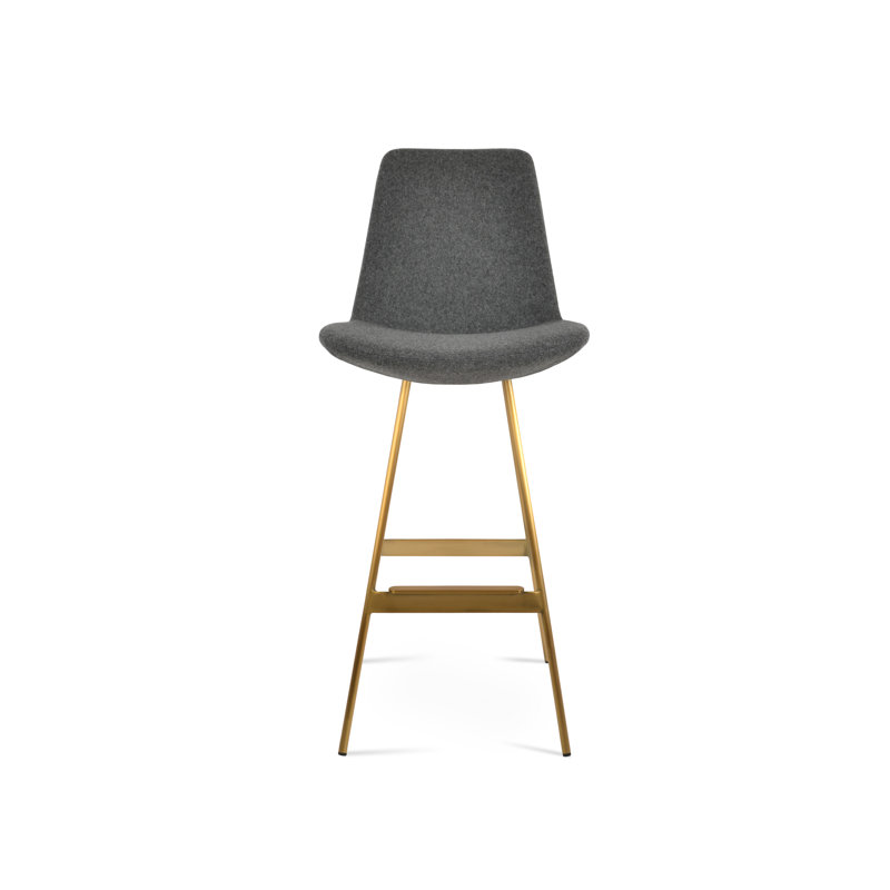 Eiffel Balat Stool, Dark Gray, Brass