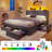 Storage Bed with Modern Platform, Built-In USB Charging & LED Lighting with RGB Options-1587627137-1587627136