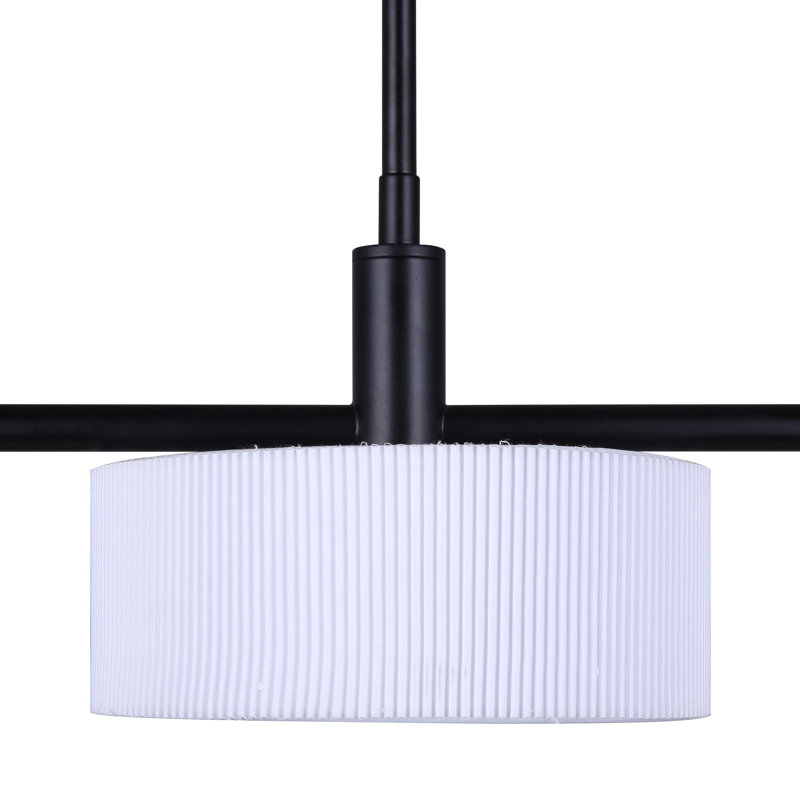 Luminaire suspendu pour îlot de cuisine à 3 lumières DEL noir mat Cabery