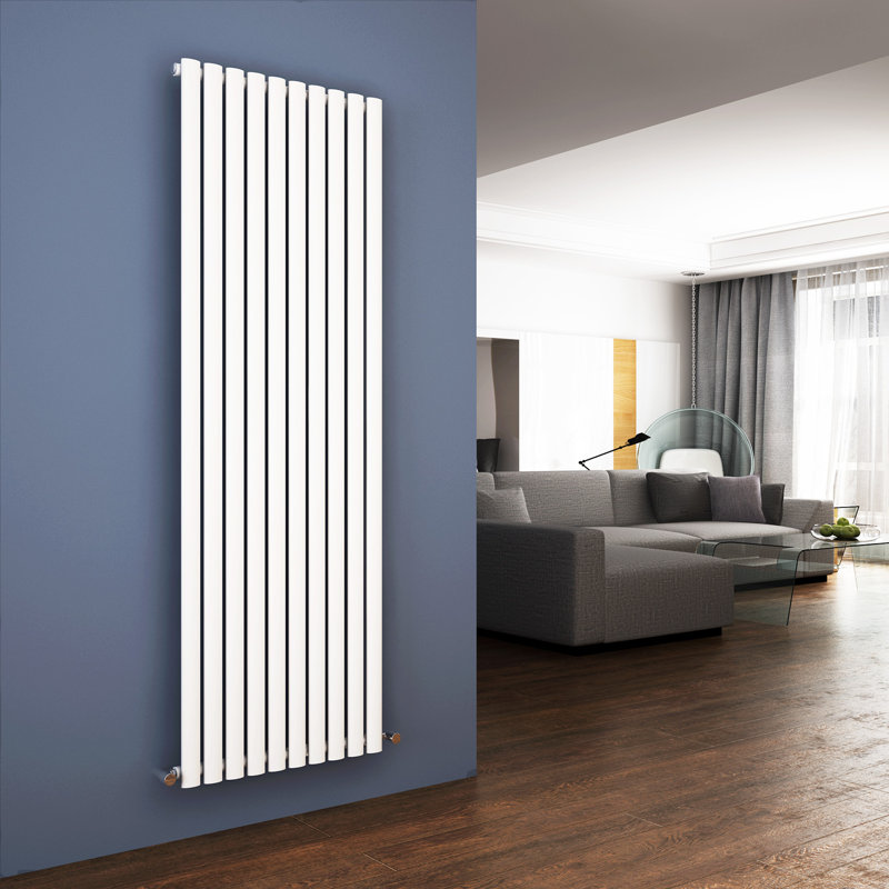 Tyra Vertical Oval Panel Radiators, White, 160cm H x 48cm W x 5.8cm D