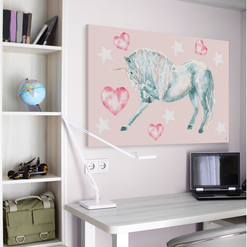 Crowl Crowl Pastel-Haired Unicorn - No Frame Print on Canvas, 101cm H x 152cm W