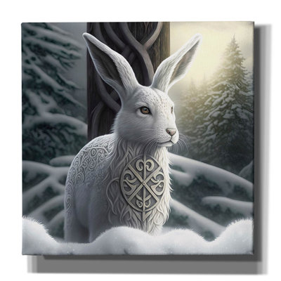 Art mural sur toile Millwood Pines «White Celtic Hare Spirit Animal» par The Golden Valley