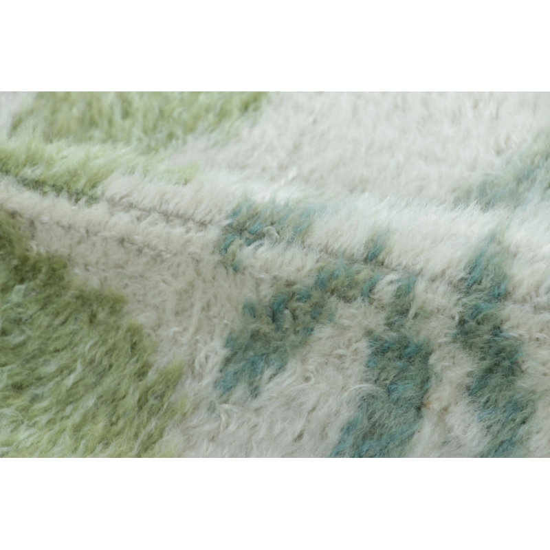 Vintage Swedish Rya Rug In Blue With Green & Beige Floral Pattern -  Rug & Kilim