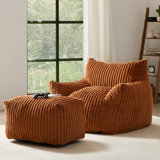 Bean Bag Chair with Ottoman , Comfy Memory Foam Large Lazy Sofa
