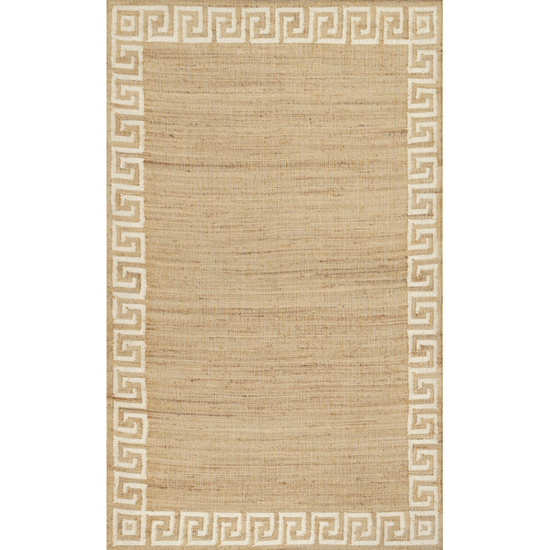 Erin Gates by Momeni Orchard Greek Key Jute and Wool Hand Woven Ivory Area Rug, Runner 2'3" x 8'