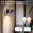 Modern Armed Wall Sconce Remote Control Dimmable Black Fixture Metal Shade RGB Color Change for Living Room Bedroom-1475924429