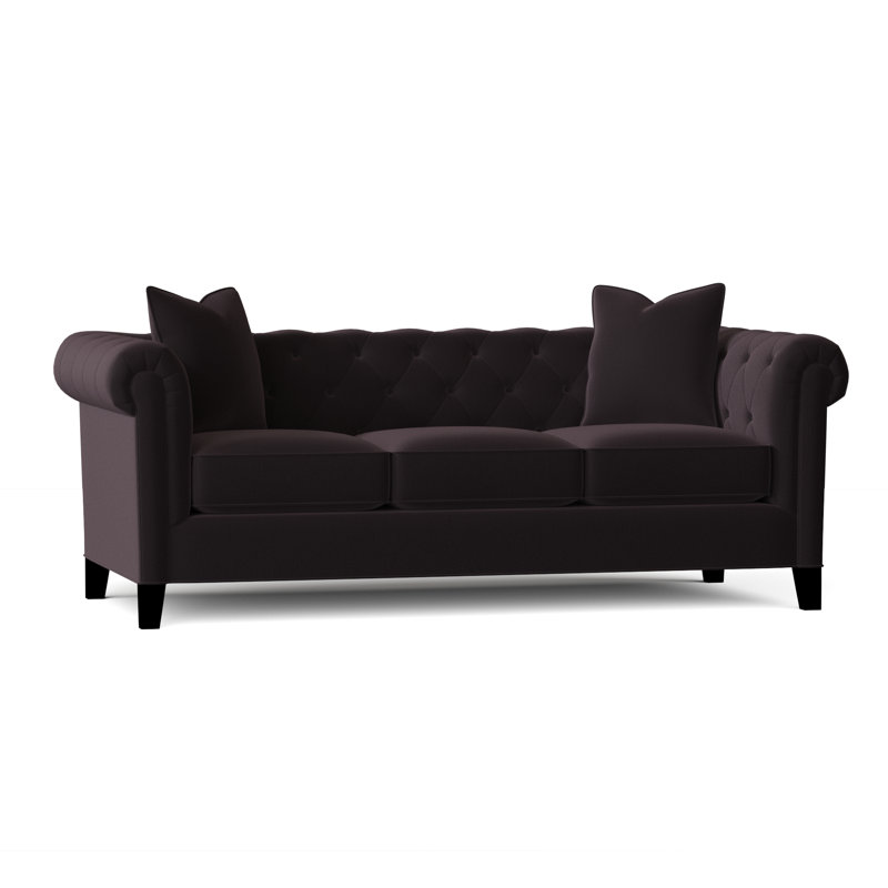 Caspar Upholstered 82'' Sofa, Bella Aubergine Performance Velvet