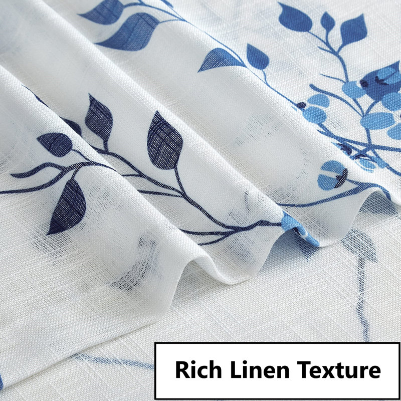 Semi Sheer Curtain Panel Pair, 127cm Width x 182.88cm Drop, Navy