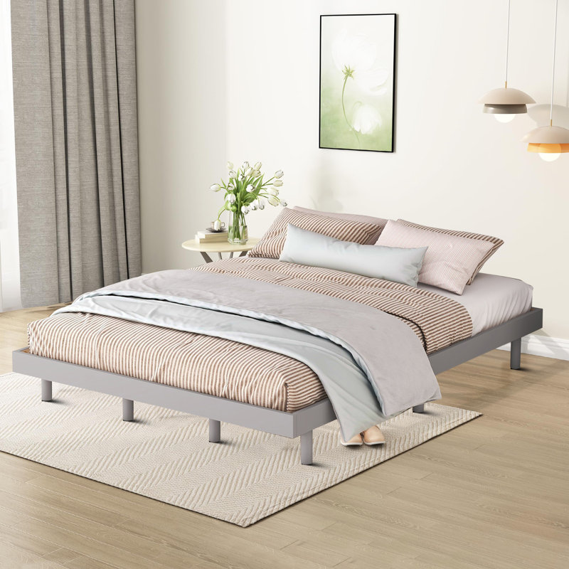 Base de lit grand Warram 10,51 po, Gris
