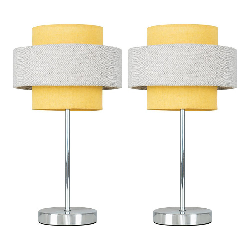 Bogaerts Metal Novelty Lamp, Not Included, Mustard/Herringbone
