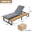 Outdoor Chaise Lounge Chair With 5-position Adjustable Backrest, Reclining With Cushion, Patio Lounger,gray-1281705331-1281705328