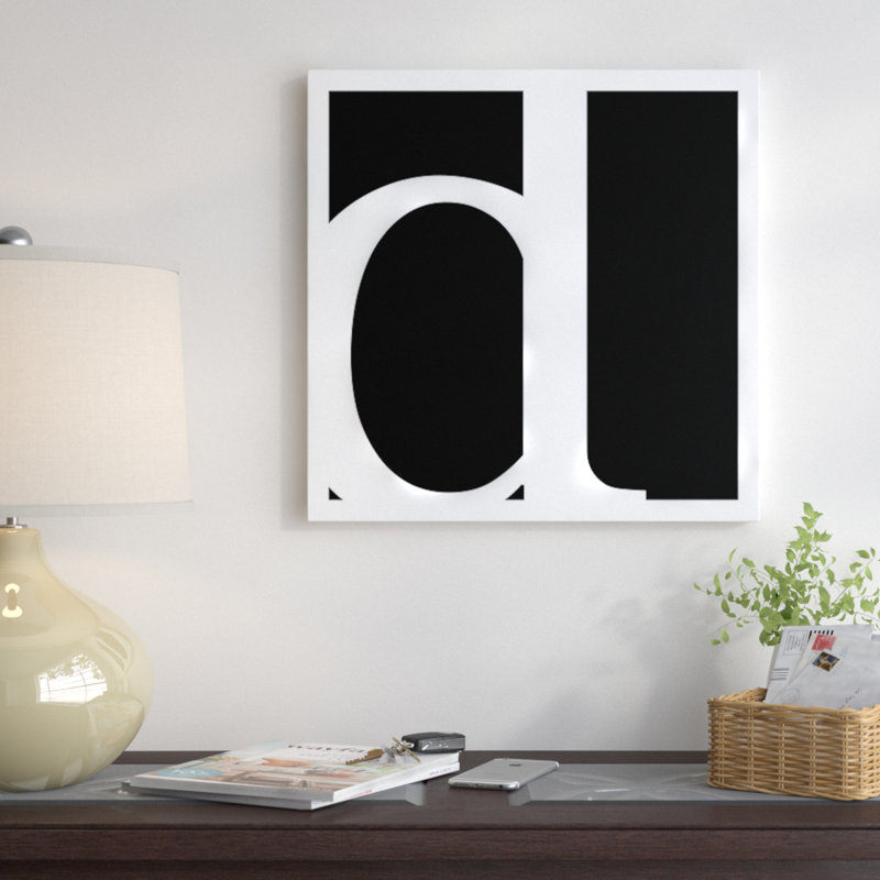 " D1 " Textual Art Print, 12" H x 12" W x 1.5" D