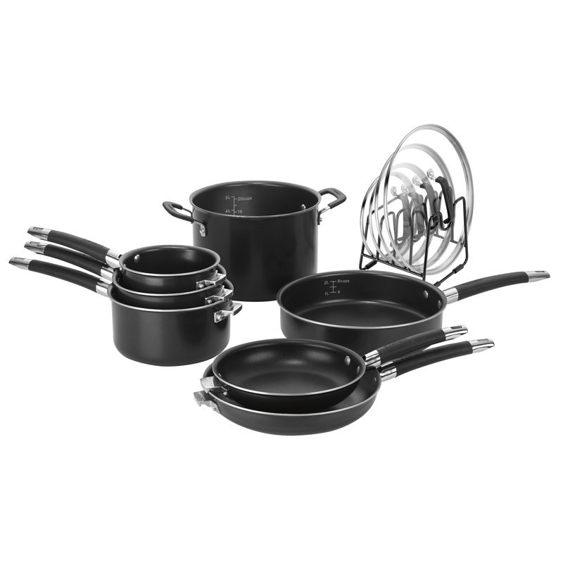 Batterie de cuisine en aluminium antiadhésif de 12 pièces Cuisestart Smartesth