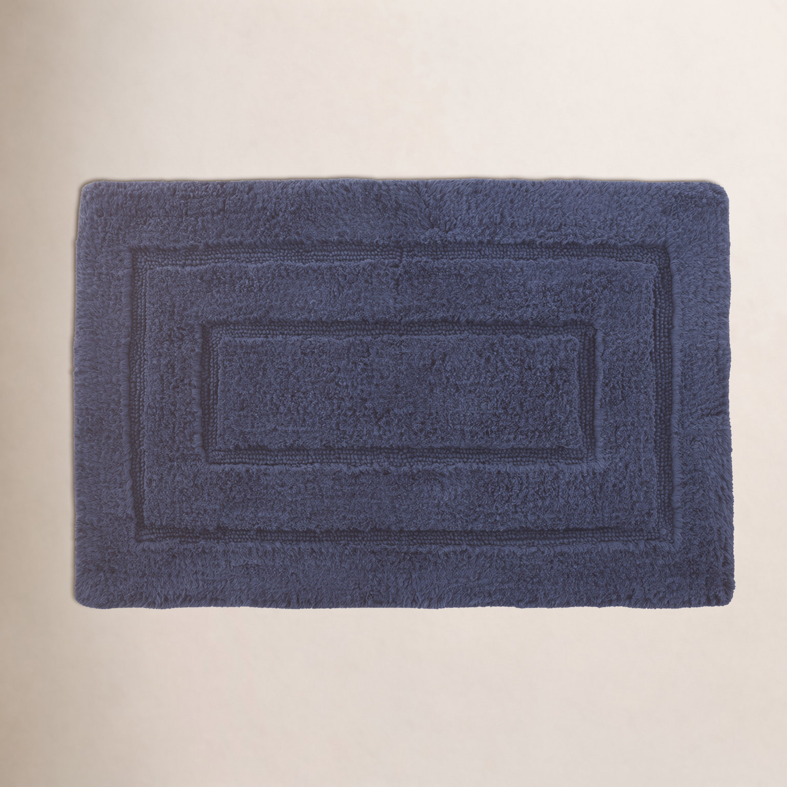 Apolonia Cotton Non-Slip Bath Rug, Navy, 24" H x 40" W