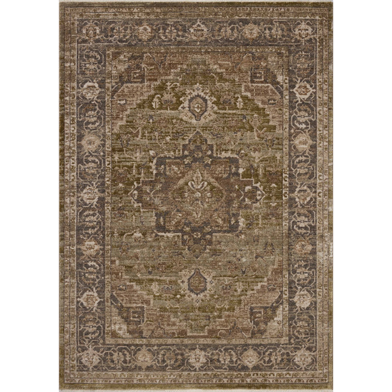 Loloi Haywood Moss / Charcoal Area Rug, Rectangle 3'6" x 5'7"