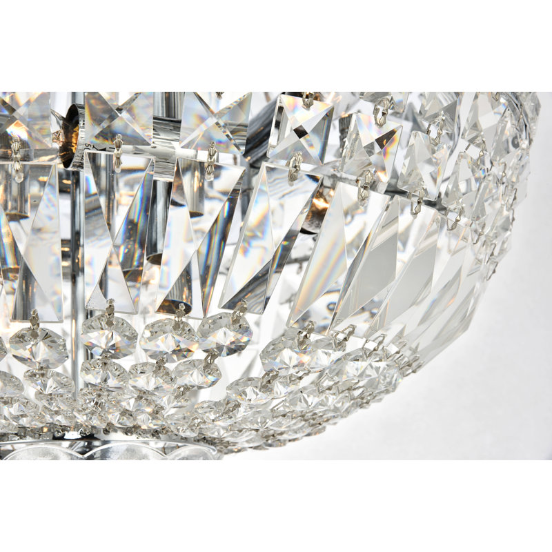 Plafonnier encastré Stinnett, Noir, H 10 po x l 16 po x P 16 po, 6 lumières